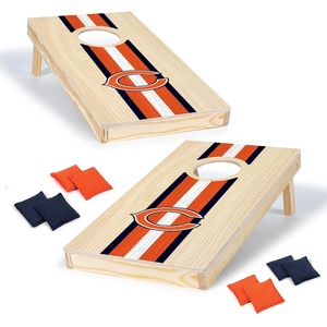image:imageNFL Football Portable Size 1 x 2 Solid Wood Cornhole Set with Direct Print HD Team Graphics  Travel SizeChicago Bears