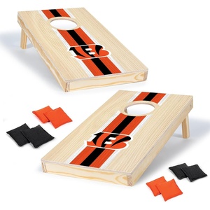 image:imageNFL Football Portable Size 1 x 2 Solid Wood Cornhole Set with Direct Print HD Team Graphics  Travel SizeCincinnati Bengals