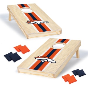 image:imageNFL Football Portable Size 1 x 2 Solid Wood Cornhole Set with Direct Print HD Team Graphics  Travel SizeDenver Broncos