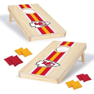 image:imageNFL Football Portable Size 1 x 2 Solid Wood Cornhole Set with Direct Print HD Team Graphics  Travel SizeKansas City Chiefs