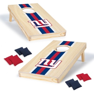 image:imageNFL Football Portable Size 1 x 2 Solid Wood Cornhole Set with Direct Print HD Team Graphics  Travel SizeNew York Giants