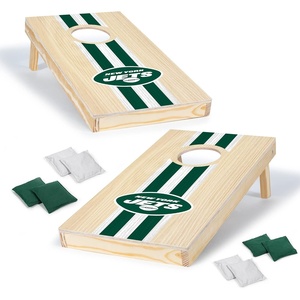 image:imageNFL Football Portable Size 1 x 2 Solid Wood Cornhole Set with Direct Print HD Team Graphics  Travel SizeNew York Jets
