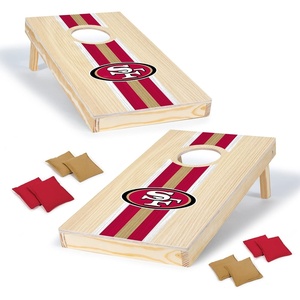 image:imageNFL Football Portable Size 1 x 2 Solid Wood Cornhole Set with Direct Print HD Team Graphics  Travel SizeSan Francisco 49ers