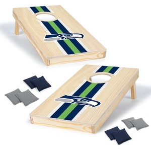 image:imageNFL Football Portable Size 1 x 2 Solid Wood Cornhole Set with Direct Print HD Team Graphics  Travel SizeSeattle Seahawks