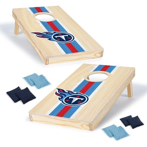image:imageNFL Football Portable Size 1 x 2 Solid Wood Cornhole Set with Direct Print HD Team Graphics  Travel SizeTennessee Titans