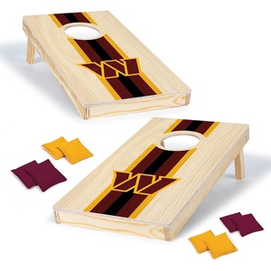 image:imageNFL Football Portable Size 1 x 2 Solid Wood Cornhole Set with Direct Print HD Team Graphics  Travel SizeWashington Commanders