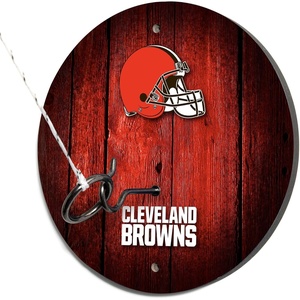 image:imageSolid Wood NFL Hook amp Ring Toss Set with Direct Print HD Team Graphics  Easy Hang Hook and Ring Toss Target  Great Gift for Any Football Fan Ring Toss Family Game for a Game RoomCleveland Browns