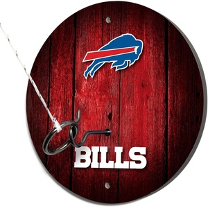 image:imageSolid Wood NFL Hook amp Ring Toss Set with Direct Print HD Team Graphics  Easy Hang Hook and Ring Toss Target  Great Gift for Any Football Fan Ring Toss Family Game for a Game RoomBuffalo Bills