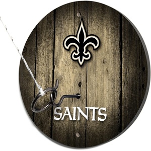image:imageSolid Wood NFL Hook amp Ring Toss Set with Direct Print HD Team Graphics  Easy Hang Hook and Ring Toss Target  Great Gift for Any Football Fan Ring Toss Family Game for a Game RoomNew Orleans Saints