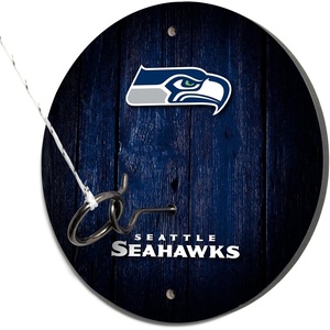 image:imageSolid Wood NFL Hook amp Ring Toss Set with Direct Print HD Team Graphics  Easy Hang Hook and Ring Toss Target  Great Gift for Any Football Fan Ring Toss Family Game for a Game RoomSeattle Seahawks