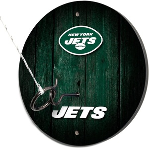 image:imageSolid Wood NFL Hook amp Ring Toss Set with Direct Print HD Team Graphics  Easy Hang Hook and Ring Toss Target  Great Gift for Any Football Fan Ring Toss Family Game for a Game RoomNew York Jets