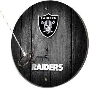 image:imageSolid Wood NFL Hook amp Ring Toss Set with Direct Print HD Team Graphics  Easy Hang Hook and Ring Toss Target  Great Gift for Any Football Fan Ring Toss Family Game for a Game RoomLas Vegas Raiders