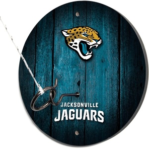 image:imageSolid Wood NFL Hook amp Ring Toss Set with Direct Print HD Team Graphics  Easy Hang Hook and Ring Toss Target  Great Gift for Any Football Fan Ring Toss Family Game for a Game RoomJacksonville Jaguars