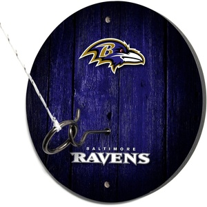image:imageSolid Wood NFL Hook amp Ring Toss Set with Direct Print HD Team Graphics  Easy Hang Hook and Ring Toss Target  Great Gift for Any Football Fan Ring Toss Family Game for a Game RoomBaltimore Ravens