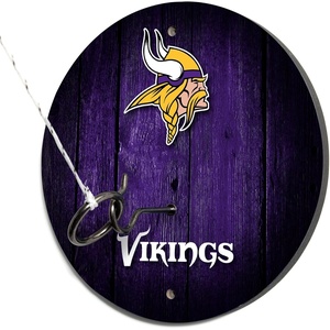 image:imageSolid Wood NFL Hook amp Ring Toss Set with Direct Print HD Team Graphics  Easy Hang Hook and Ring Toss Target  Great Gift for Any Football Fan Ring Toss Family Game for a Game RoomMinnesota Vikings