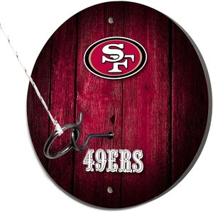 image:imageSolid Wood NFL Hook amp Ring Toss Set with Direct Print HD Team Graphics  Easy Hang Hook and Ring Toss Target  Great Gift for Any Football Fan Ring Toss Family Game for a Game RoomSan Francisco 49ers