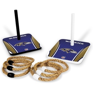 image:imageSolid Wood NFL Quoits Set with Direct Print HD Team Graphics  Tailgate Ring Toss Game  Great Gift for Any Football Fan Ring Toss Family Outdoor Games for The BeachBaltimore Ravens