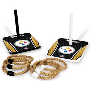 image:imageSolid Wood NFL Quoits Set with Direct Print HD Team Graphics  Tailgate Ring Toss Game  Great Gift for Any Football Fan Ring Toss Family Outdoor Games for The BeachPittsburgh Steelers