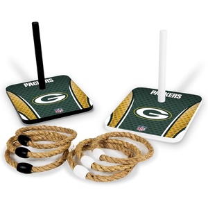 image:imageSolid Wood NFL Quoits Set with Direct Print HD Team Graphics  Tailgate Ring Toss Game  Great Gift for Any Football Fan Ring Toss Family Outdoor Games for The BeachGreen Bay Packers
