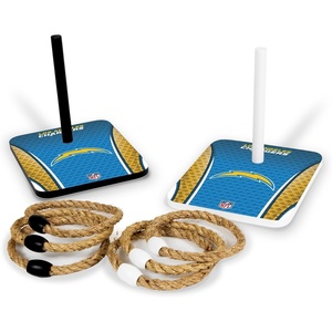 image:imageSolid Wood NFL Quoits Set with Direct Print HD Team Graphics  Tailgate Ring Toss Game  Great Gift for Any Football Fan Ring Toss Family Outdoor Games for The BeachLos Angeles Chargers