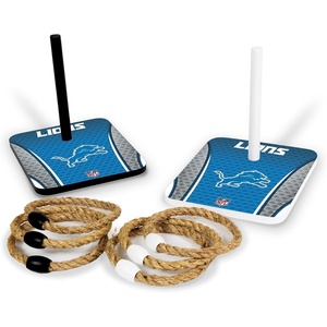 image:imageSolid Wood NFL Quoits Set with Direct Print HD Team Graphics  Tailgate Ring Toss Game  Great Gift for Any Football Fan Ring Toss Family Outdoor Games for The BeachDetroit Lions