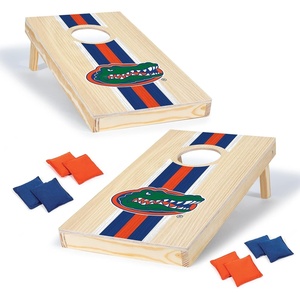image:imageWild Sports College Portable Size 1 x 2 Solid Wood Cornhole Set with Direct Print HD Team Graphics  Travel SizeFlorida Gators