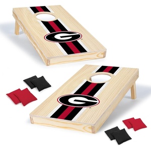 image:imageWild Sports College Portable Size 1 x 2 Solid Wood Cornhole Set with Direct Print HD Team Graphics  Travel SizeGeorgia Bulldogs