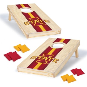 image:imageWild Sports College Portable Size 1 x 2 Solid Wood Cornhole Set with Direct Print HD Team Graphics  Travel SizeIowa State Cyclones