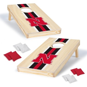 image:imageWild Sports College Portable Size 1 x 2 Solid Wood Cornhole Set with Direct Print HD Team Graphics  Travel SizeNebraska Cornhuskers