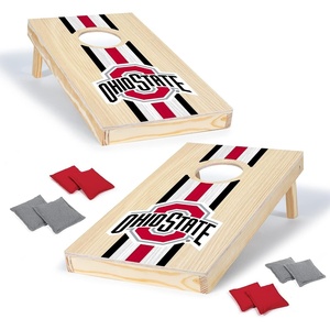 image:imageWild Sports College Portable Size 1 x 2 Solid Wood Cornhole Set with Direct Print HD Team Graphics  Travel SizeOhio State Buckeyes