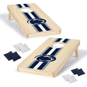 image:imageWild Sports College Portable Size 1 x 2 Solid Wood Cornhole Set with Direct Print HD Team Graphics  Travel SizePenn State Nittany Lions
