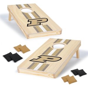 image:imageWild Sports College Portable Size 1 x 2 Solid Wood Cornhole Set with Direct Print HD Team Graphics  Travel SizePurdue Boilermakers