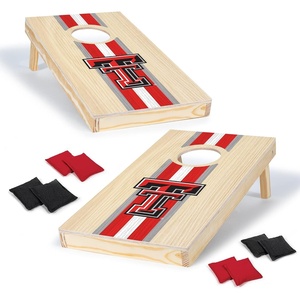 image:imageWild Sports College Portable Size 1 x 2 Solid Wood Cornhole Set with Direct Print HD Team Graphics  Travel SizeTexas Tech Red Raiders