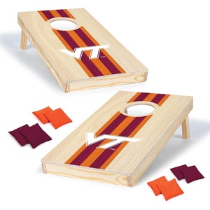 image:imageWild Sports College Portable Size 1 x 2 Solid Wood Cornhole Set with Direct Print HD Team Graphics  Travel SizeVirginia Tech Hokies
