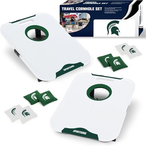image:imageWild Sports NCAA Pro Football AllWeather Cornhole Set  Travel Bean Bag Toss Set Includes 8 Bean BagsMichigan State Spartans