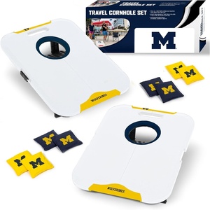 image:imageWild Sports NCAA Pro Football AllWeather Cornhole Set  Travel Bean Bag Toss Set Includes 8 Bean BagsMichigan Wolverines