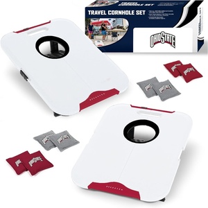 image:imageWild Sports NCAA Pro Football AllWeather Cornhole Set  Travel Bean Bag Toss Set Includes 8 Bean BagsOhio State Buckeyes