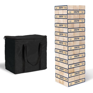 image:imageWild Sports NFL Giant Stacking Wooden Blocks  Tumbling Tower Classic Family Game Stacks  Great Gift for Any Football FanIndianapolis Colts
