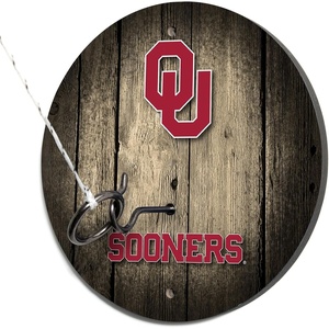 image:imageWild Sports Solid Wood College Hook amp Ring Toss Set with Direct Print HD Team Graphics  Easy Hang Hook and Ring Toss Target  Great Gift for Any NCAA FanOklahoma Sooners