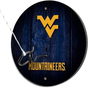 image:imageWild Sports Solid Wood College Hook amp Ring Toss Set with Direct Print HD Team Graphics  Easy Hang Hook and Ring Toss Target  Great Gift for Any NCAA FanWest Virginia Mountaineers