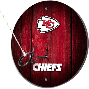 image:imageSolid Wood NFL Hook amp Ring Toss Set with Direct Print HD Team Graphics  Easy Hang Hook and Ring Toss Target  Great Gift for Any Football Fan Ring Toss Family Game for a Game RoomKansas City Chiefs
